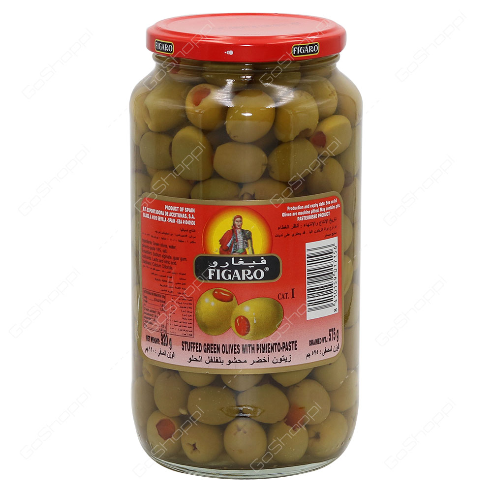 Figaro Stuffed Green Olives With Pimiento Paste 920 g