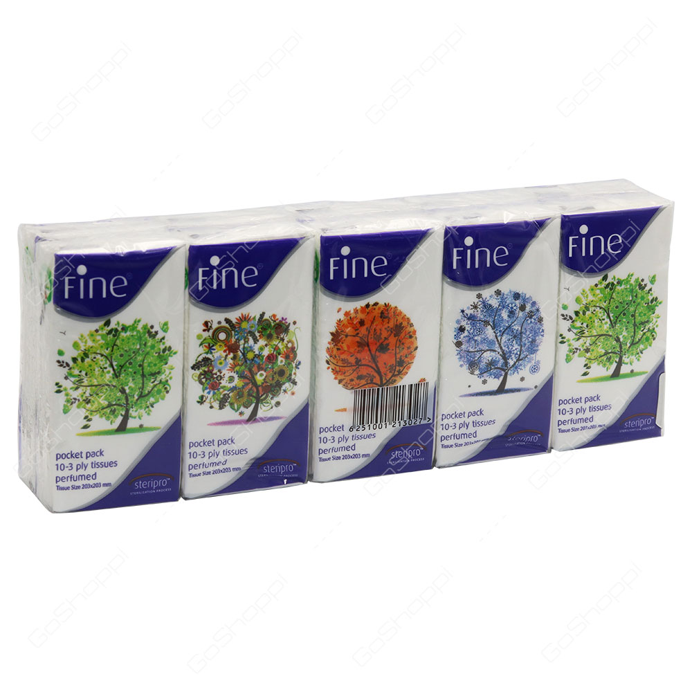 Fine Pocket Pack Tissues Perfumed 10X10 Tissues