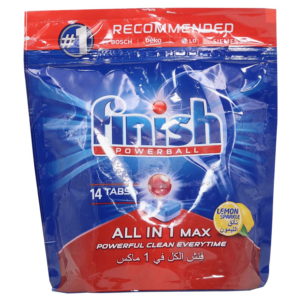 Finish Power Ball Lemon Sparkle All In 1 Max Tabs 224g