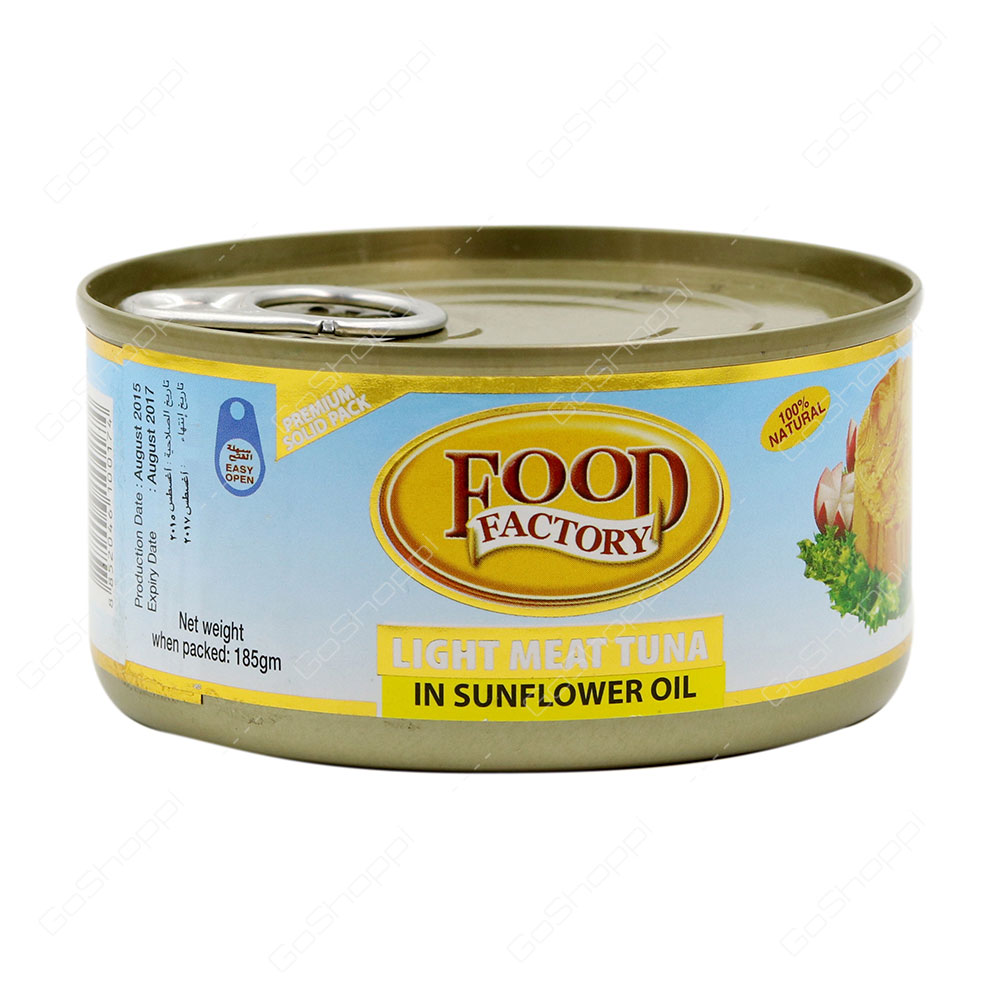 Food Factory Light Meat Tuna In Sunflower Oil 185 g