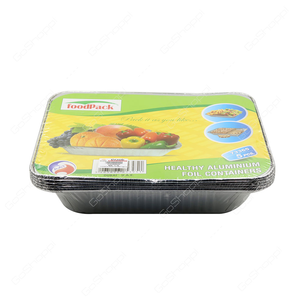 FoodPack Healthy Aluminium Foil Containers 73365 5 pcs