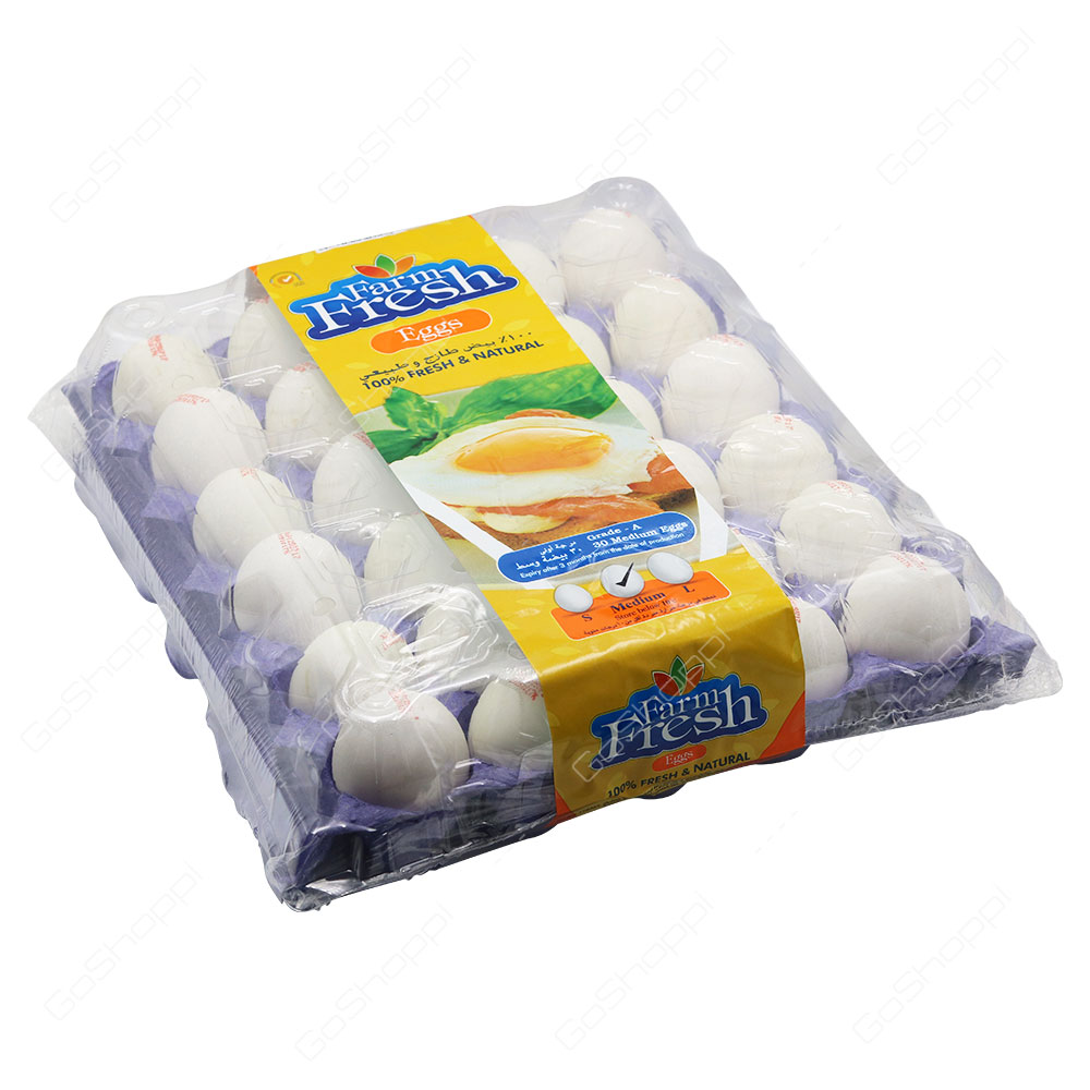 Fram Fresh Fresh And Natural White Medium Eggs 30 pcs