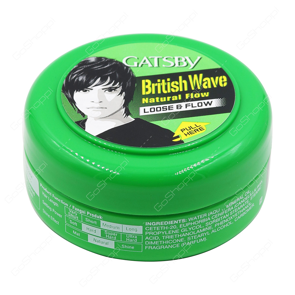 Gatsby British Wave Natural Flow Loose And Flow Styling Wax 75 G
