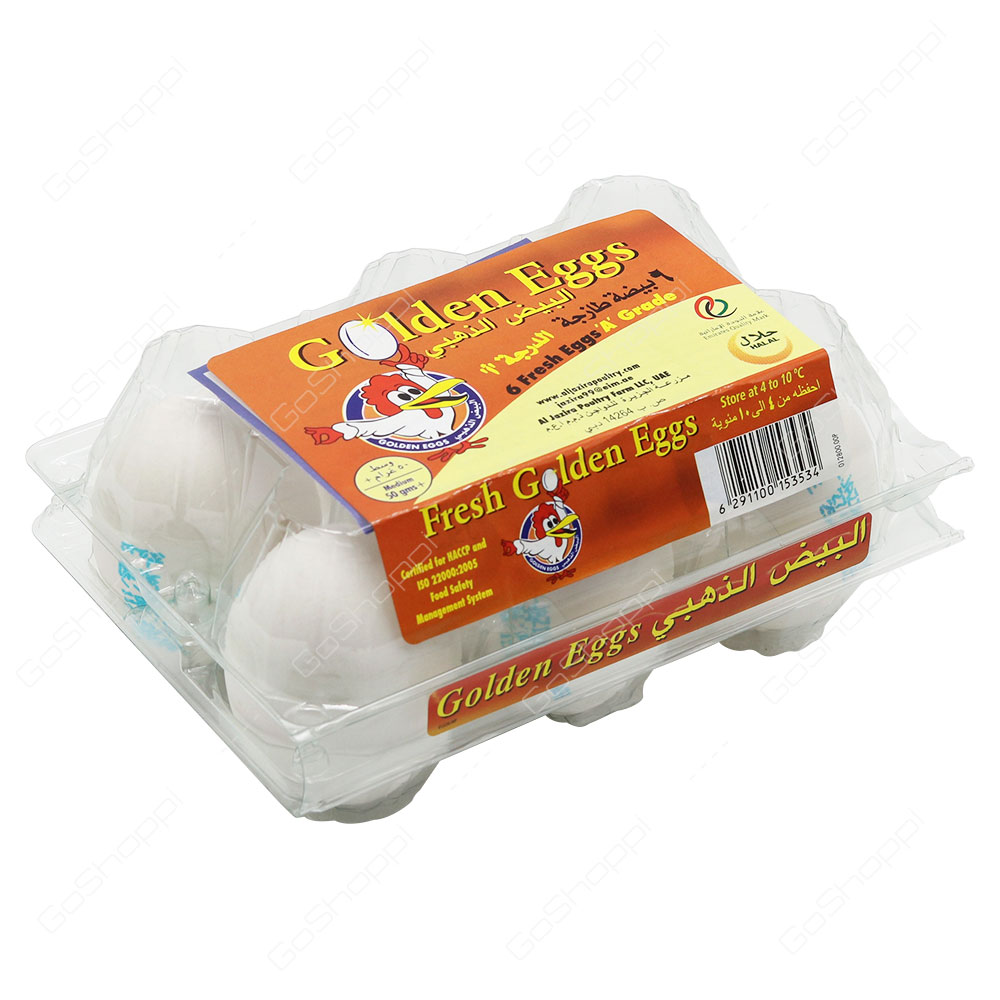 Golden Eggs White Medium Eggs 6 pcs