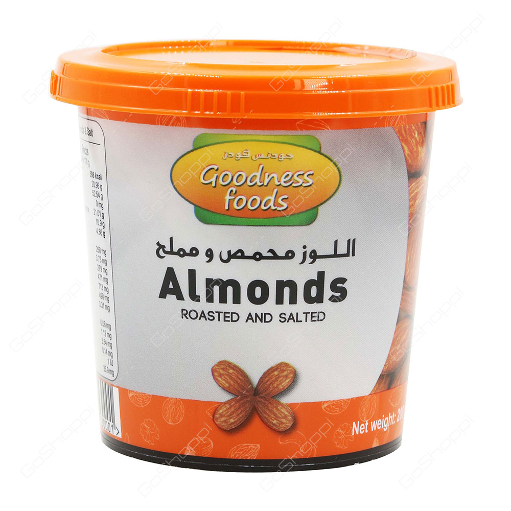 Goodness Foods Almonds Roasted And Salted 200 g