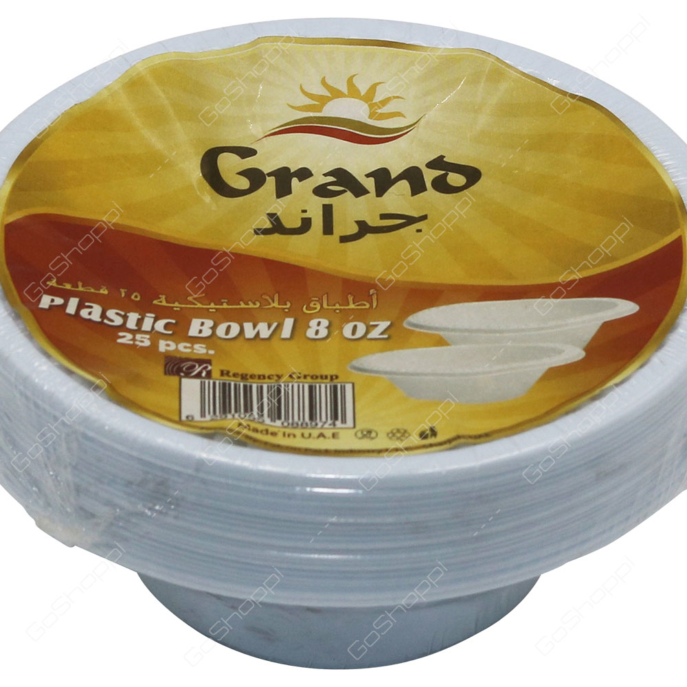 Grand Plastic Bowl 8 Oz 25 pcs