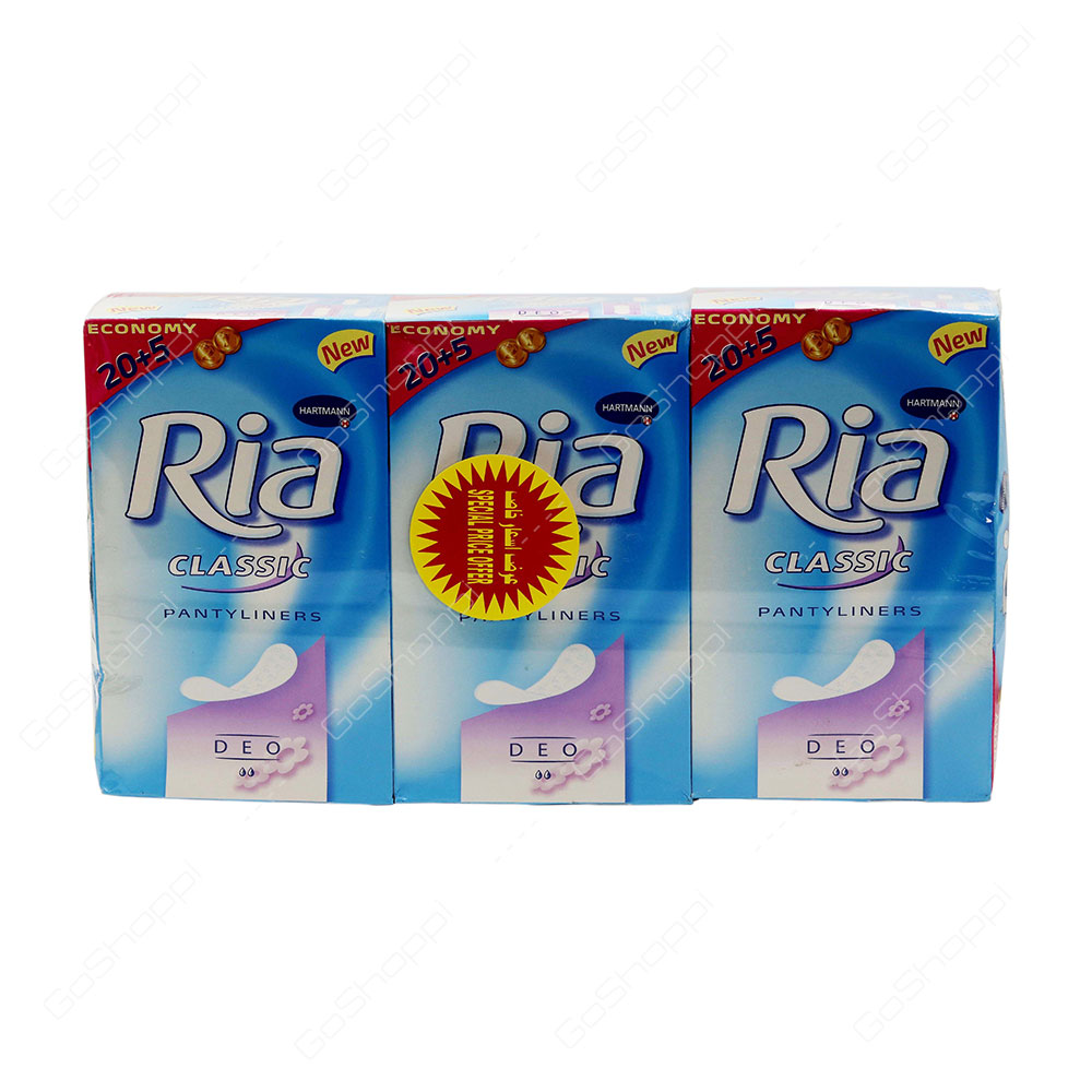 Hartmann Ria Classic Pantyliners Deo 3 Pack