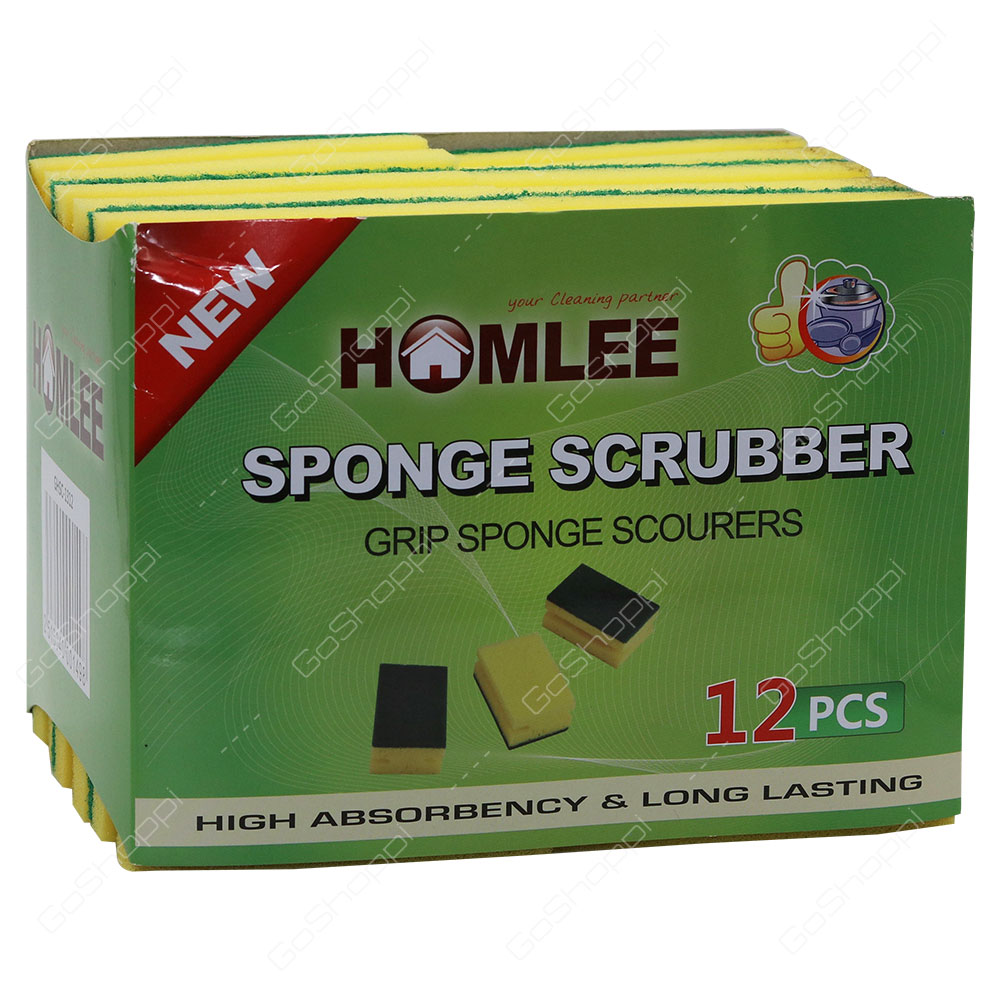 Homlee Sponge Scrubber Grip Sponge Scourers 12 pcs