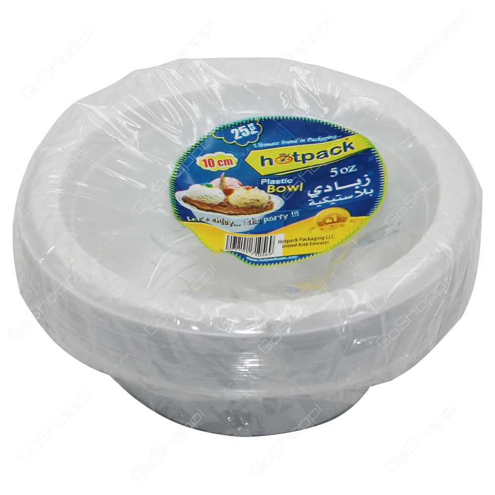 Hot Pack 5 Oz Plastic Bowl 10cm 25 pcs