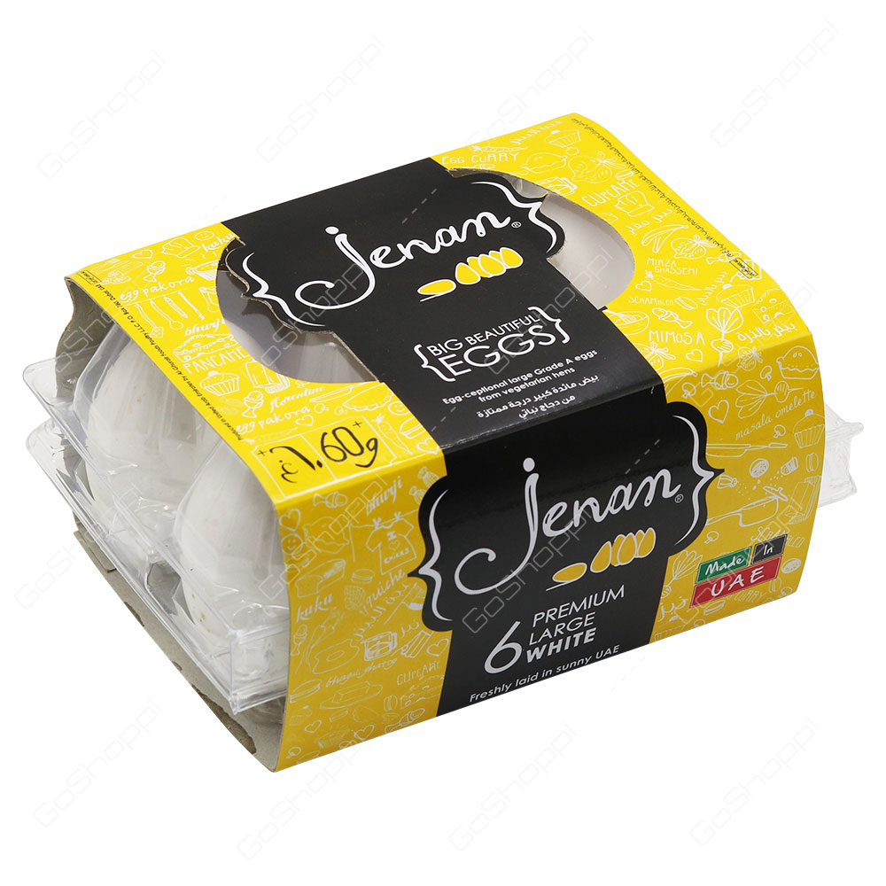 Jenan Premium White Large Eggs 6 pcs