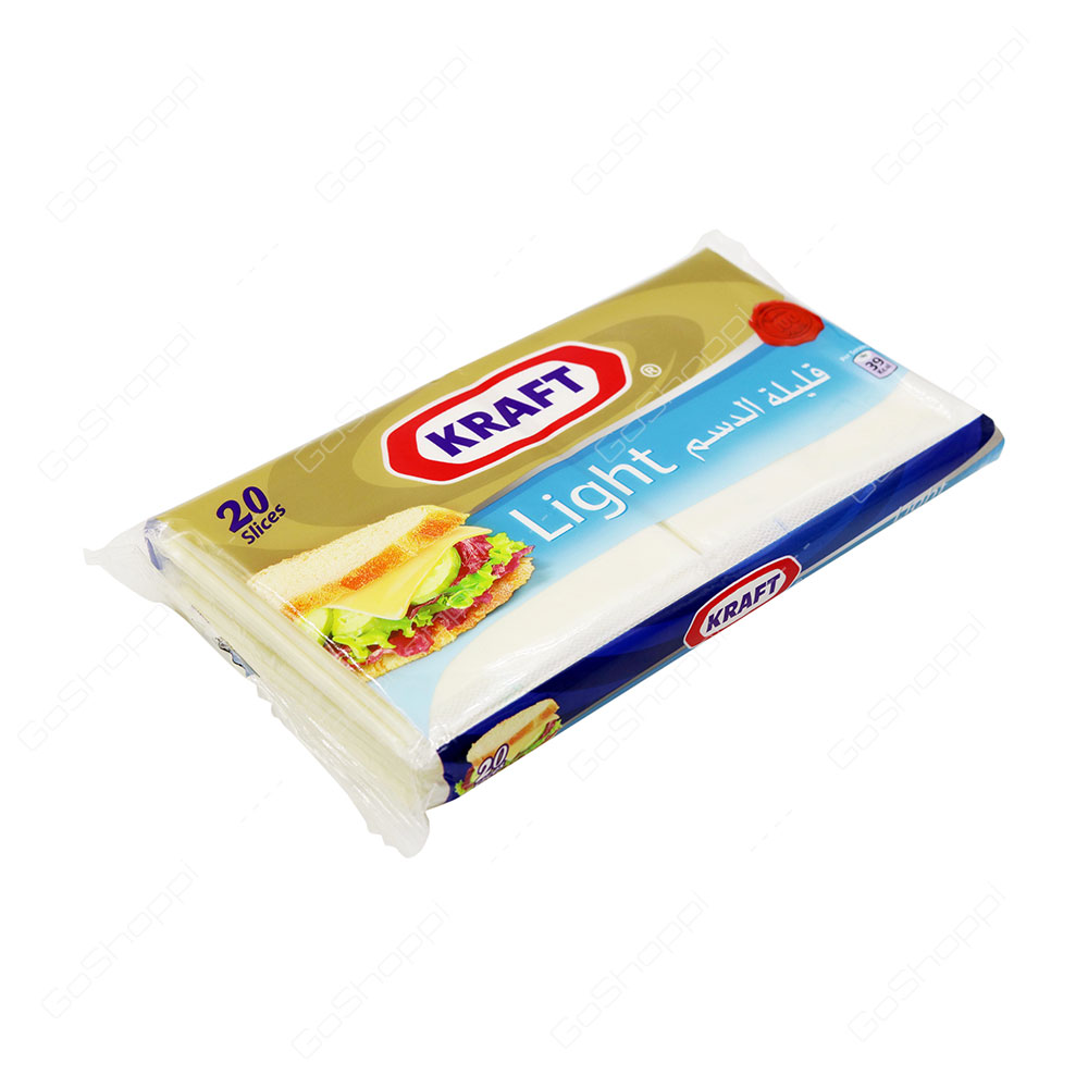 Kraft Light Processed Cheddar Cheese Slices 20 Slices