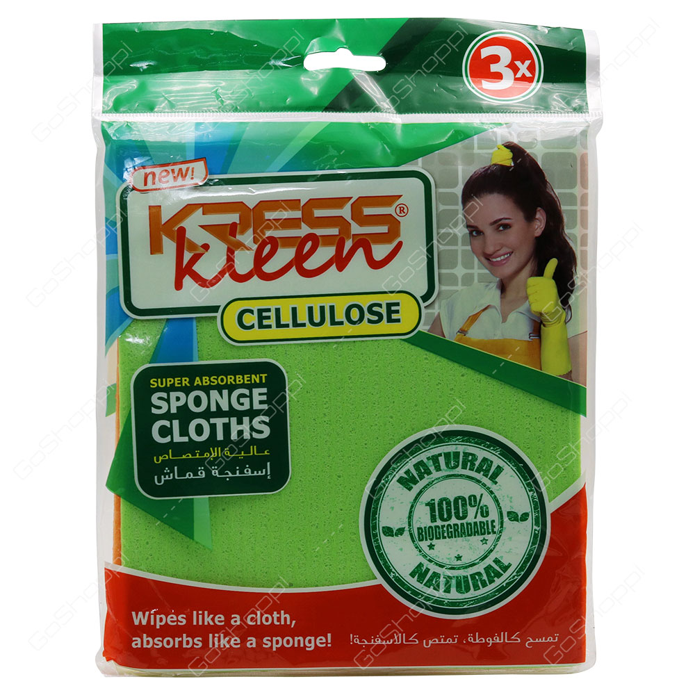 Kress Kleen Cellulose Sponge Cloths 3 pcs