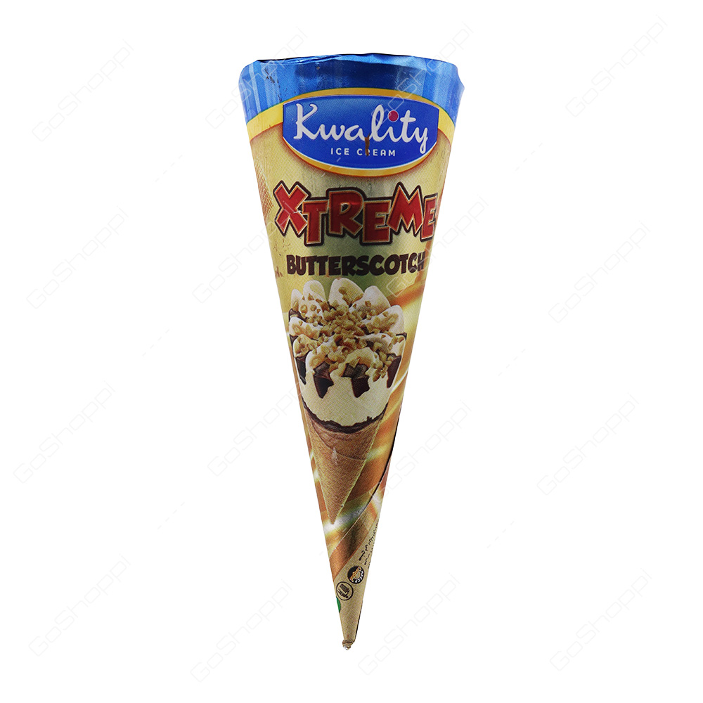 Kwality Xtreme Butterscotch Cone Icecream 110 ml