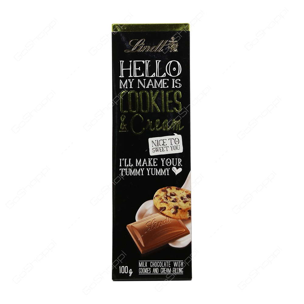 Lindt Hello Milk Chocolate with Cookies and Cream Filling 100 g