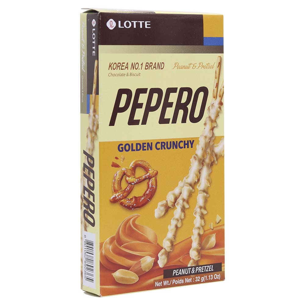Lotte Pepero Golden Crunchy Peanut & Pretzel 32g
