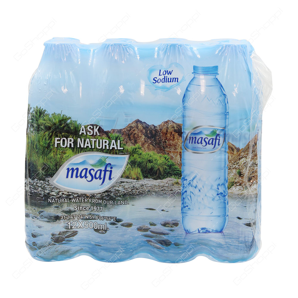 Masafi Low Sodium Bottled Drinking Water 12X500 ml