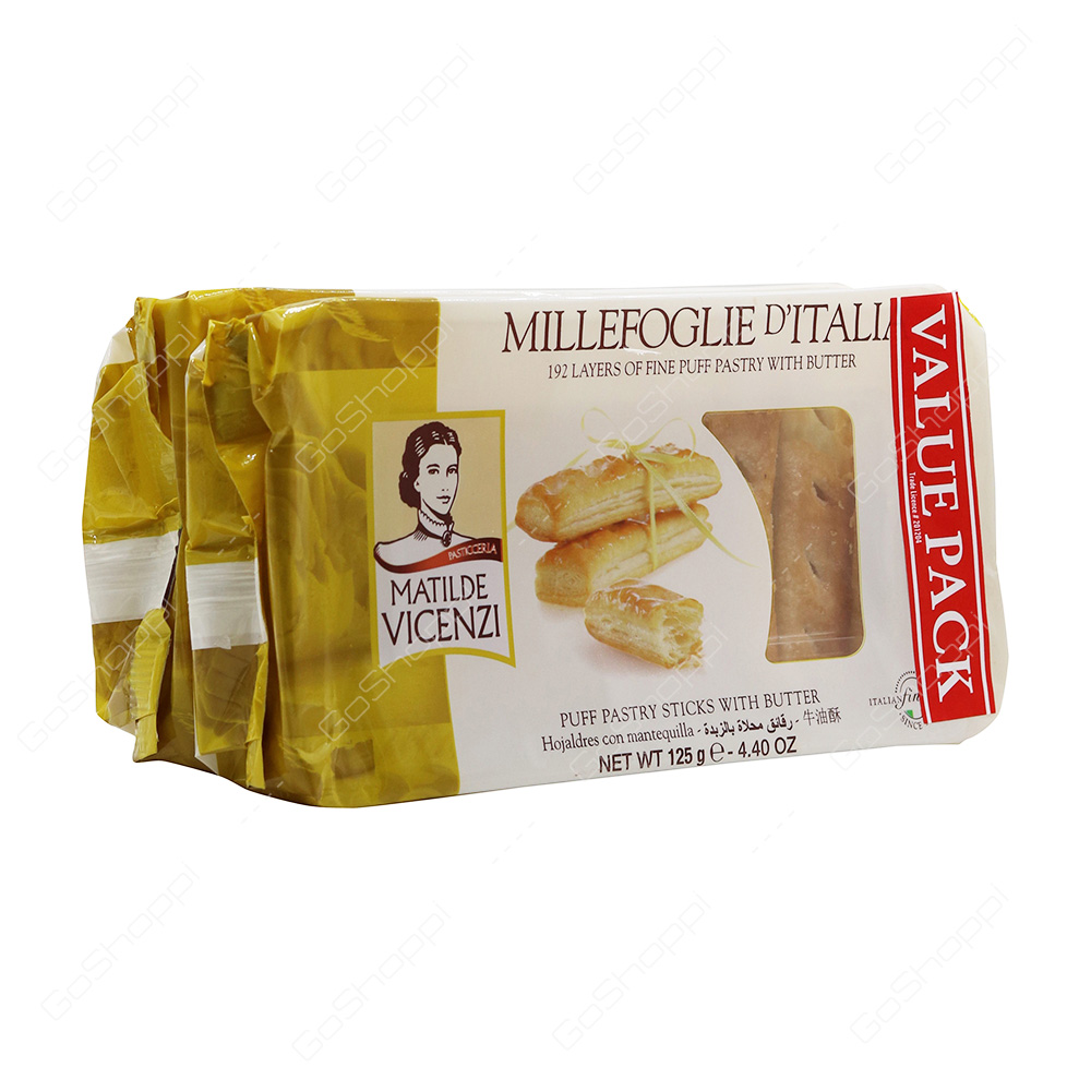 Matilde Vicenzi Puff Pastry Sticks With Butter Value Pack 2X125 g