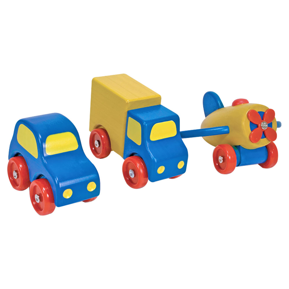 Melissa And Doug Deluxe Wooden First Vehicles Set