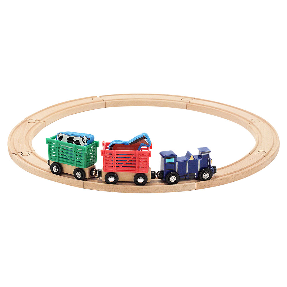 Melissa And Doug Farm Animal Wooden Train Set