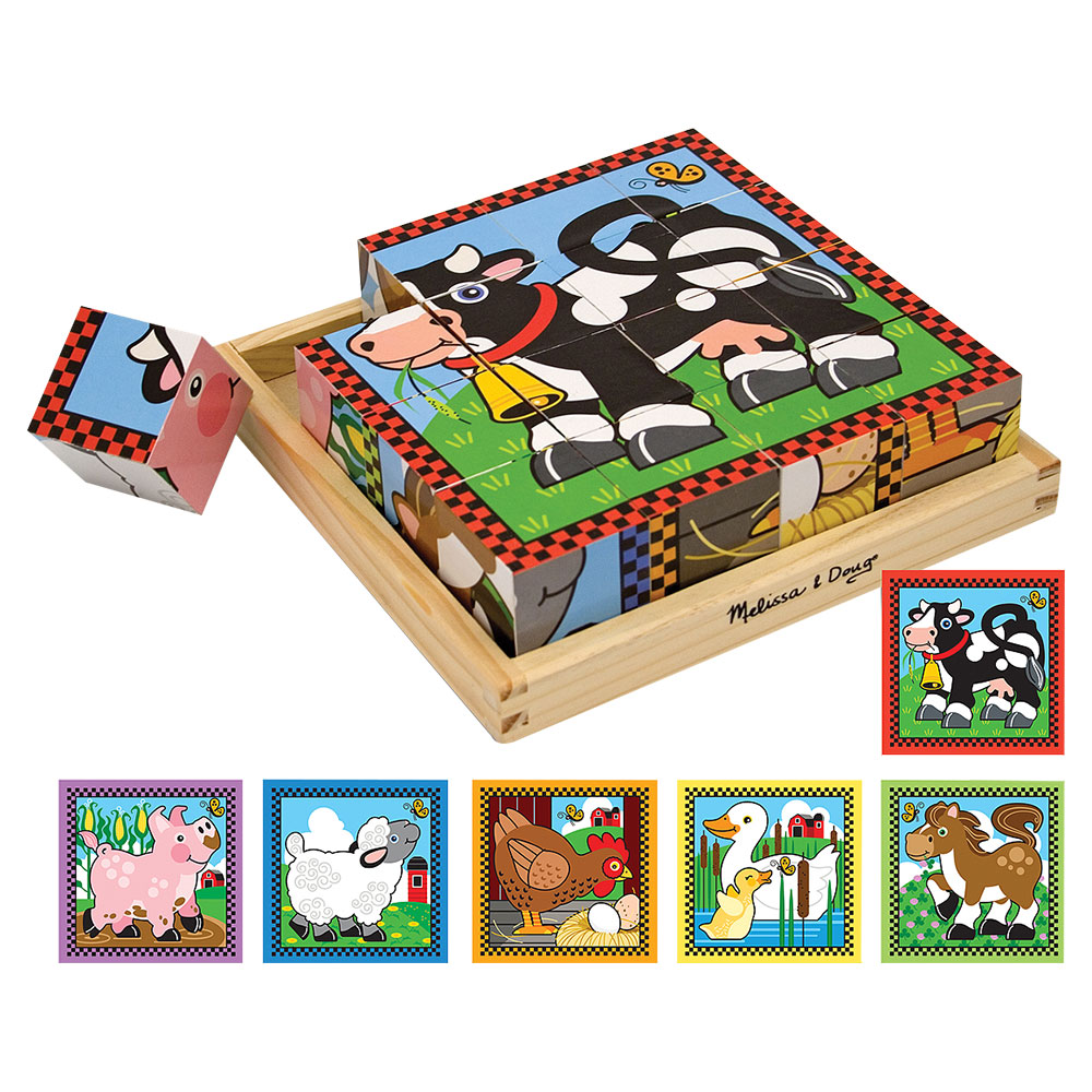 Melissa And Doug Farm Cube Puzzle