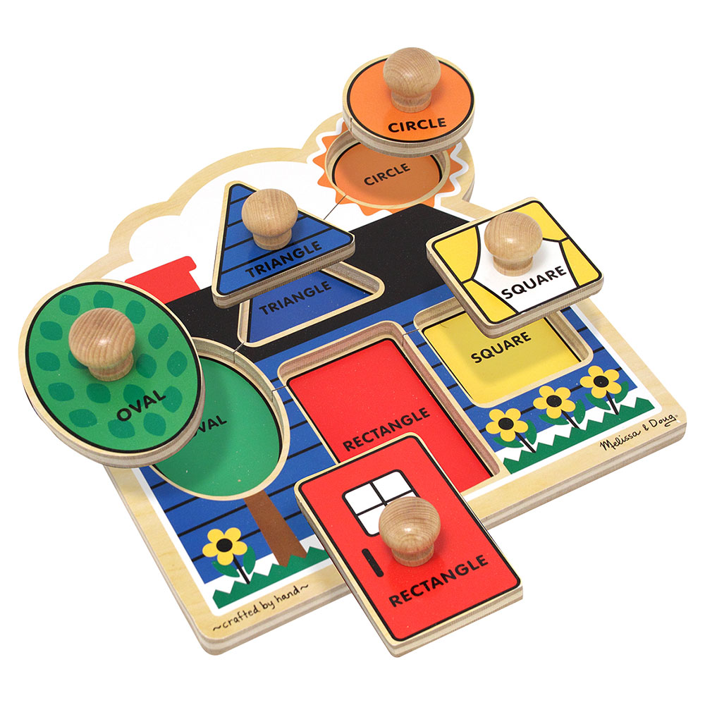 Melissa And Doug First Shapes Jumbo Knob - 5 Pieces