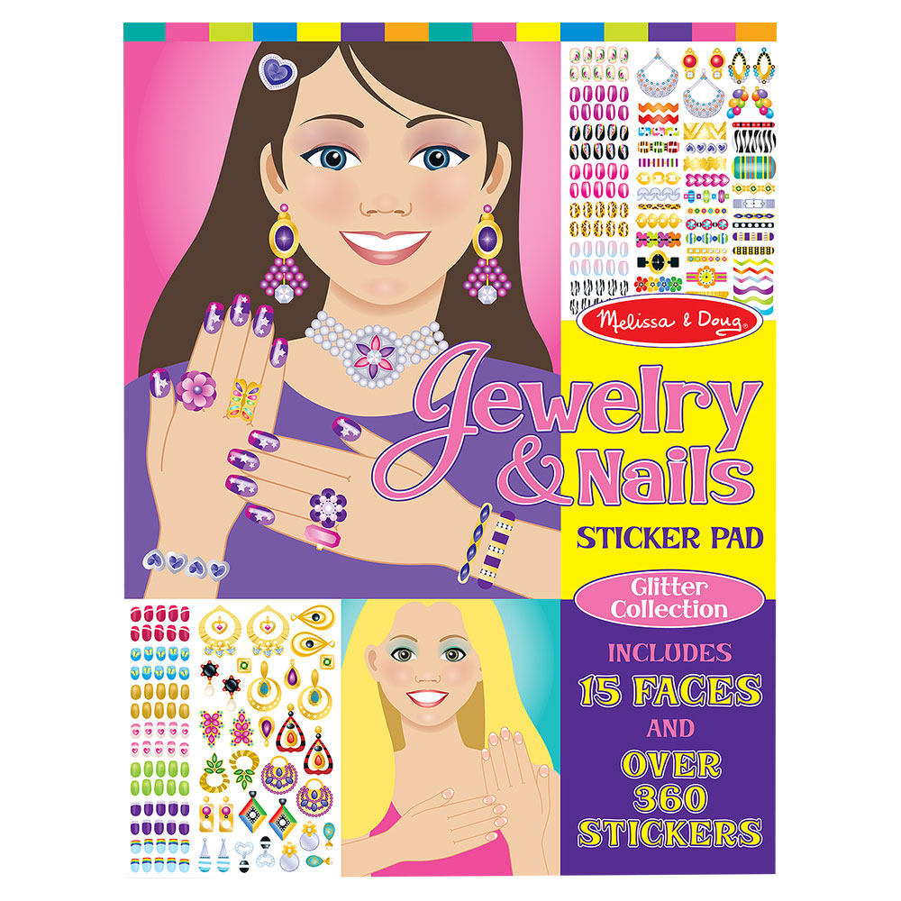 Melissa And Doug Jewelry And Nails Glitter Collection Sticker Pad