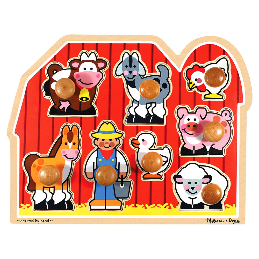 Melissa And Doug Large Farm Jumbo Knob Puzzle - 8 pieces