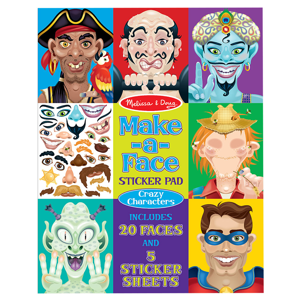 Melissa And Doug Make-A-Face Crazy Characters Sticker Pad