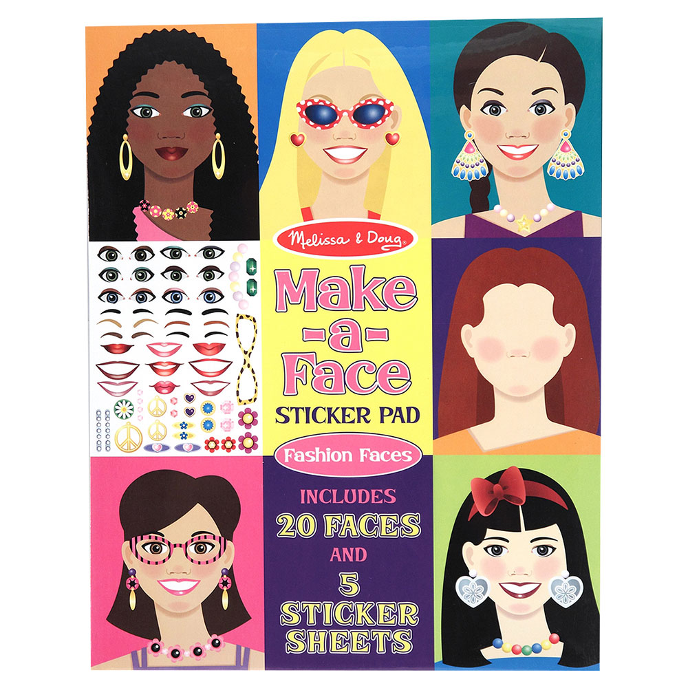 Melissa And Doug Make-A-Face Fashion Faces Sticker Pad