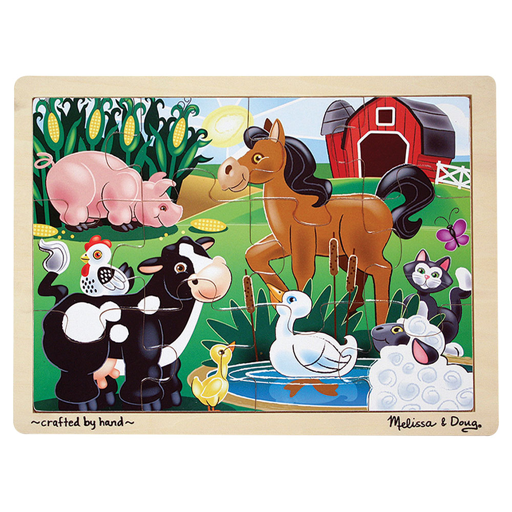 Melissa And Doug On The Farm Wooden Jigsaw Puzzle - 12 Pieces