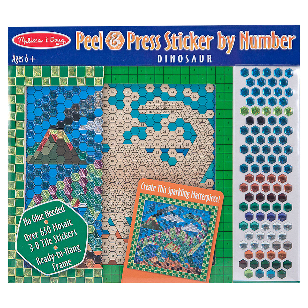 Melissa And Doug Peel And Press Sticker By Number - Dinosaur