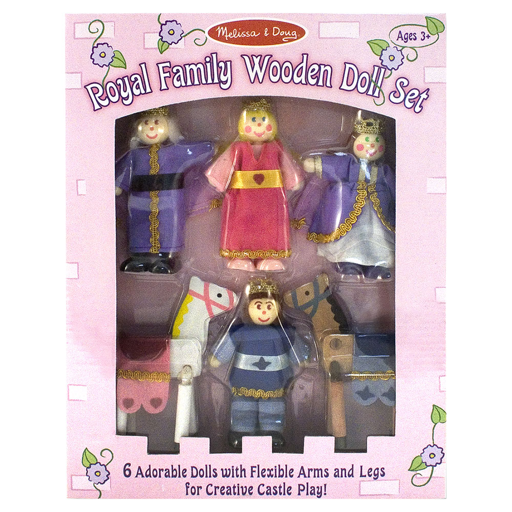 Melissa And Doug Royal Family Wooden Doll Set