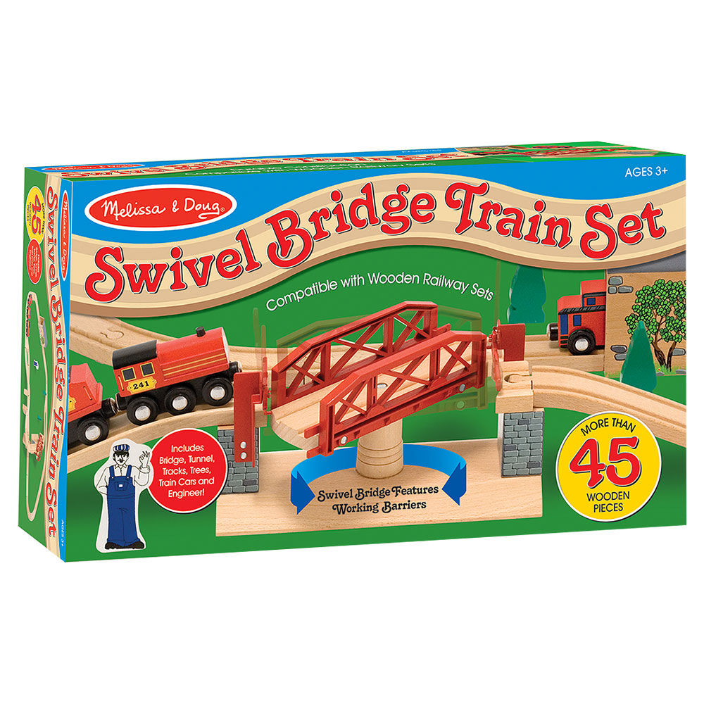 Melissa And Doug Swivel Bridge Train Set