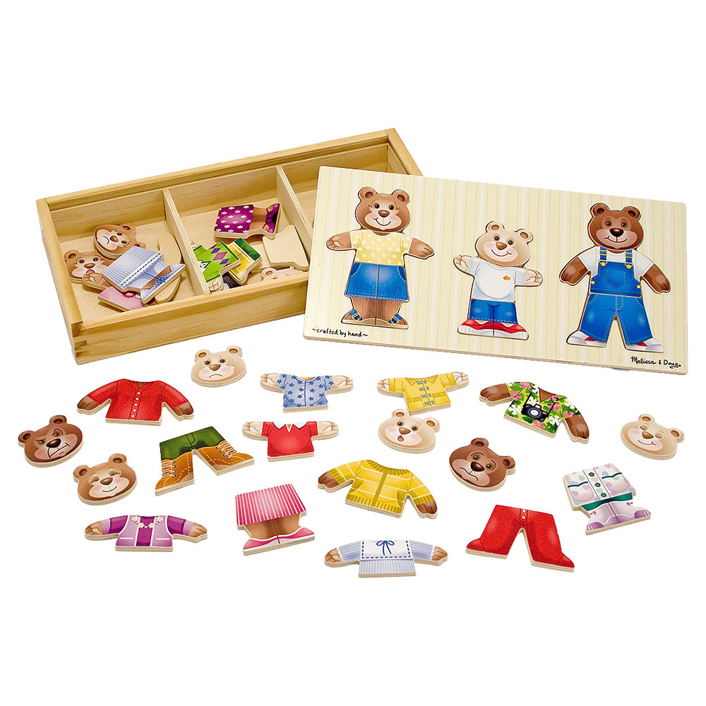 Melissa And Doug Wooden Bear Family Dress-Up Puzzle