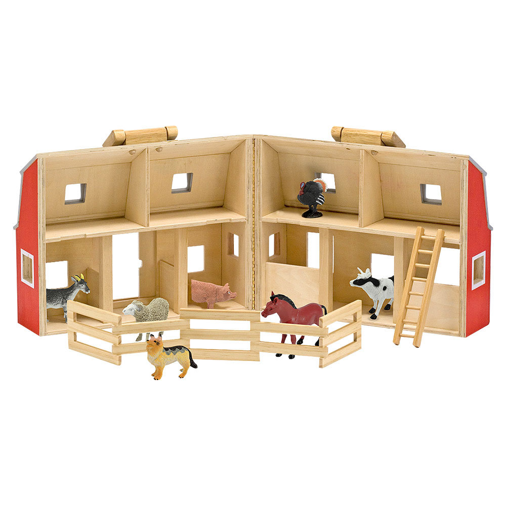 Melissa And Doug Wooden Fold And Go Barn