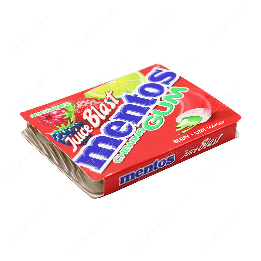 Mentos Juice Blast Chewing Gum Berry Lime Flavour Sugarfree 7 pcs