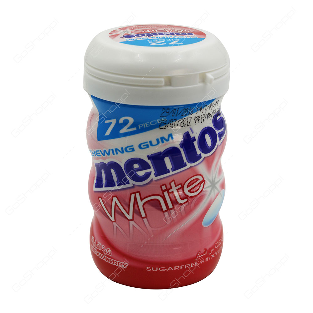 Mentos White Chewing Gum Strawberry Sugarfree With Xylitol 72 pcs