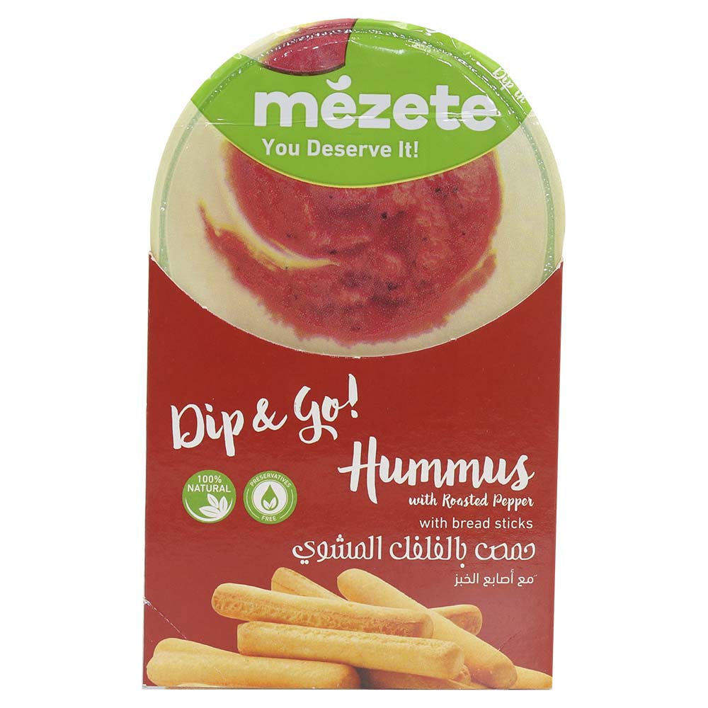 Mezete Dip & Go Hummus With Roasted Pepper 92g