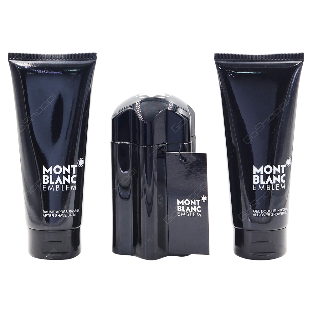 Mont Blanc Emblem For Men Gift Pack Eau De Toilette 100ml After Shave Balm 100ml Shower Gel 100ml