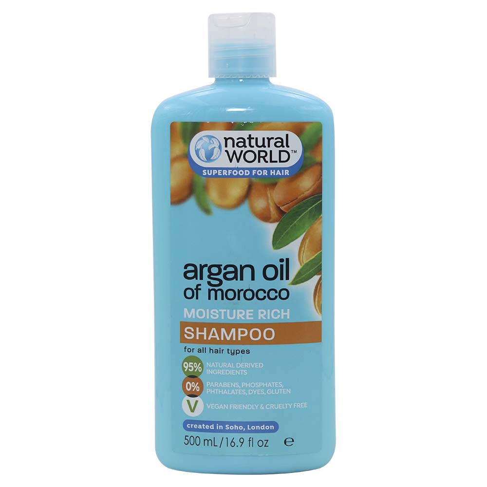 Natural World Argan Oil Of Morocco Moisture Rich Shampoo 500ml