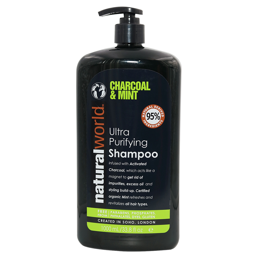 Natural World Charcoal And Mint Ultra Purifying Shampoo 1000ml