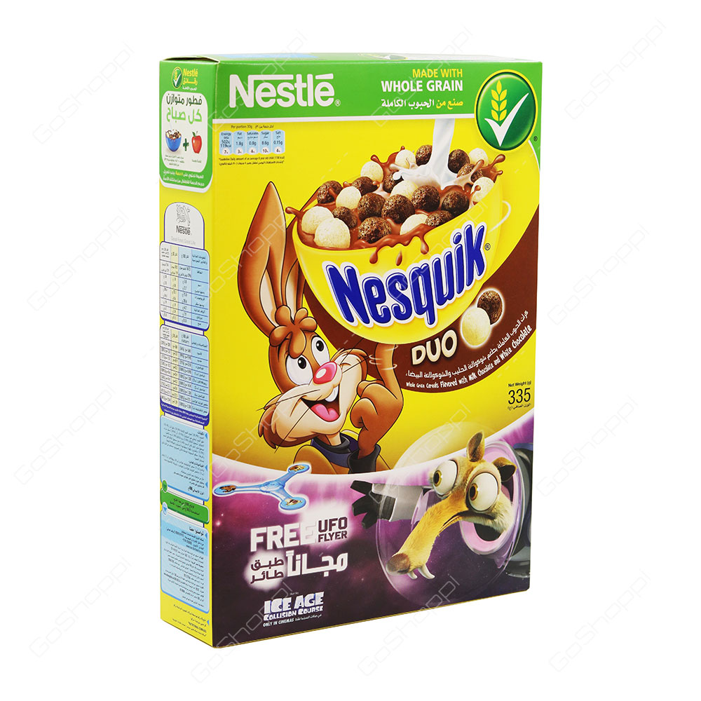 Nestle Nesquik Duo Cereals Flavoured With Milk Chocolate And White Chocolate 335 g