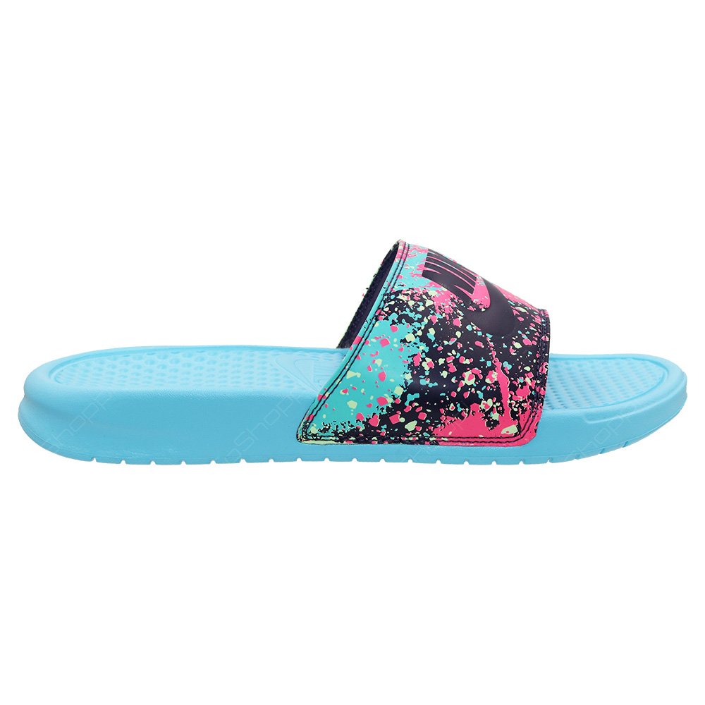 blue nike slides womens