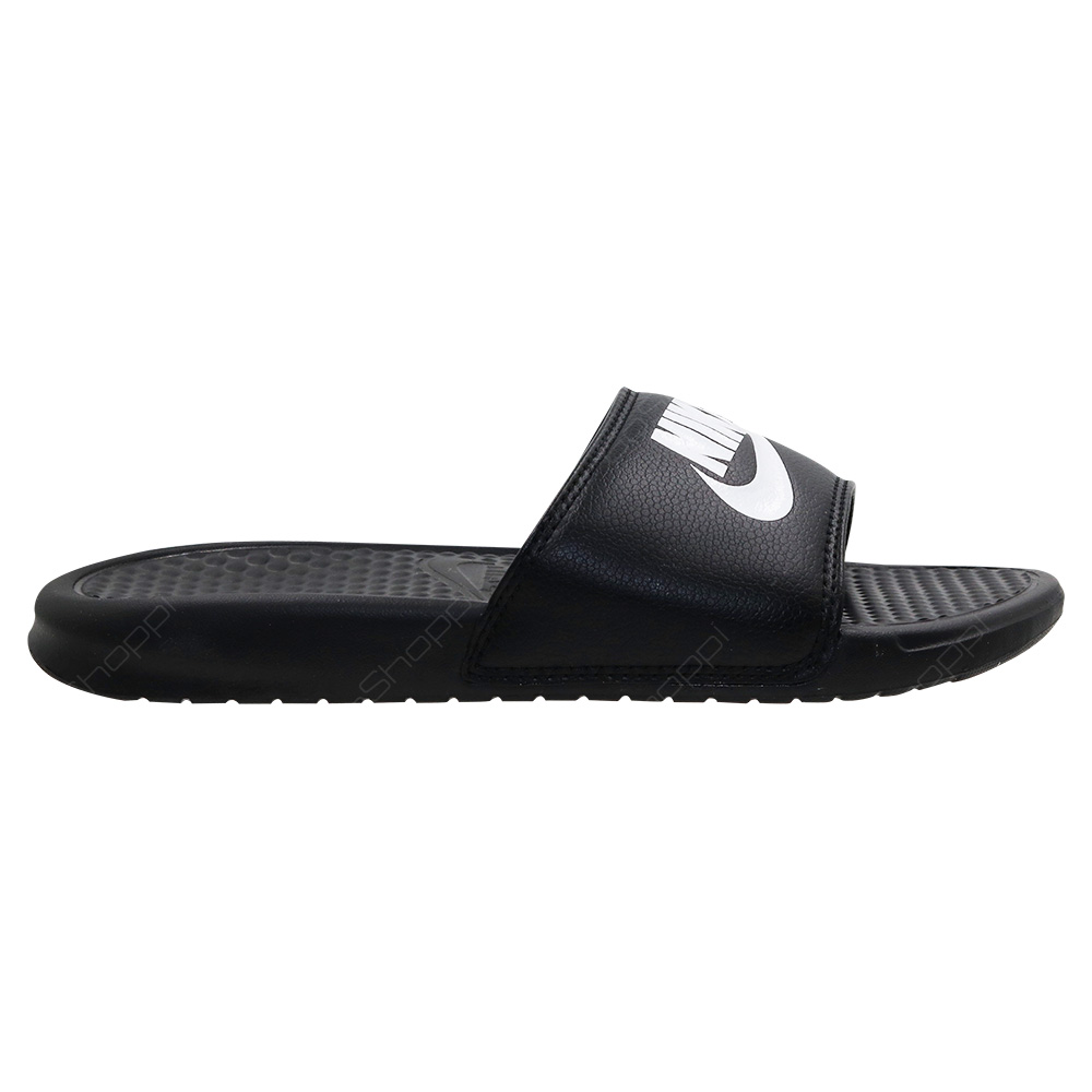 mens nike slides black and white