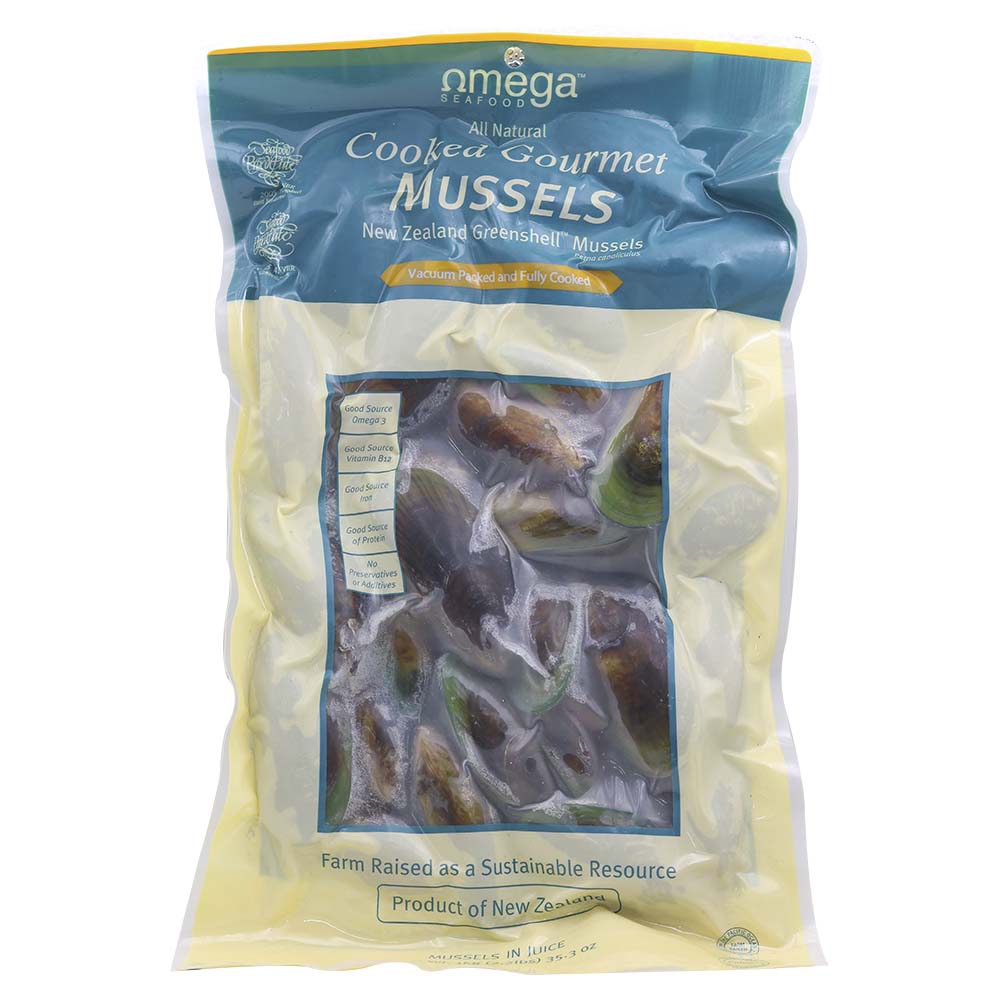 Omega Seafood Cooked Gourmet Mussels 1kg