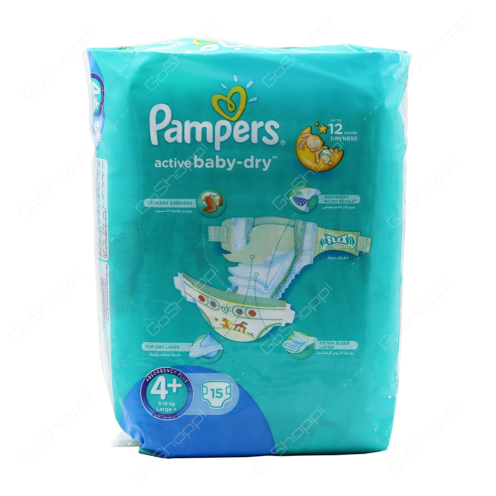 Pampers Active Baby Dry Diapers Size 4plus 15 Diapers