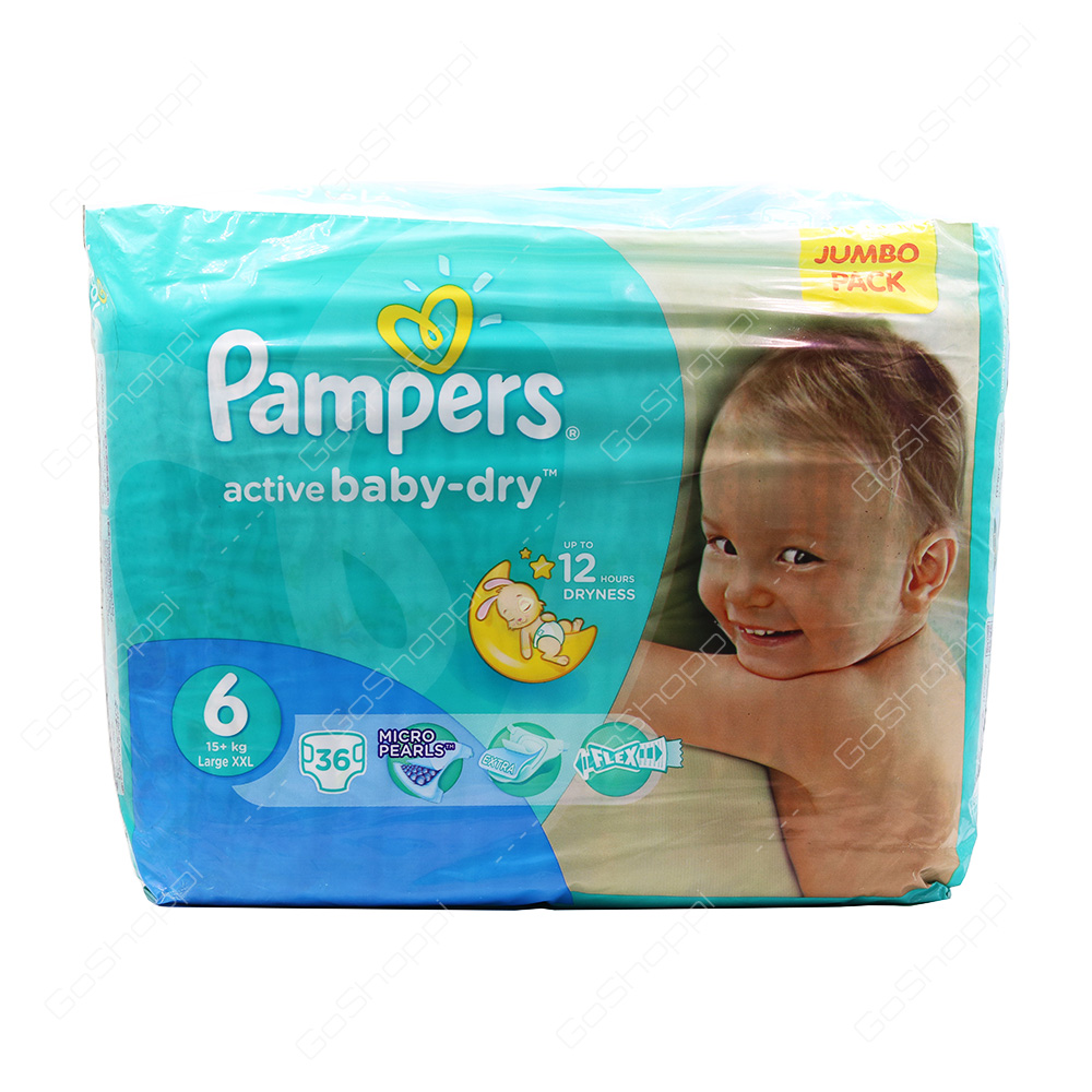 Pampers Active Baby Dry Diapers Size 6 Jumbo Pack 36 Diapers
