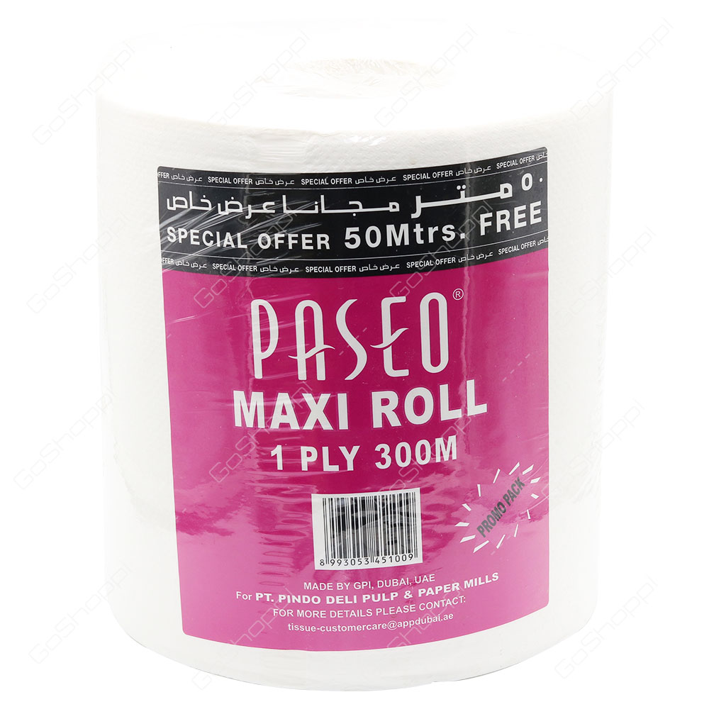 Paseo Maxi Paper Roll Special Offer 50m Free 300 m