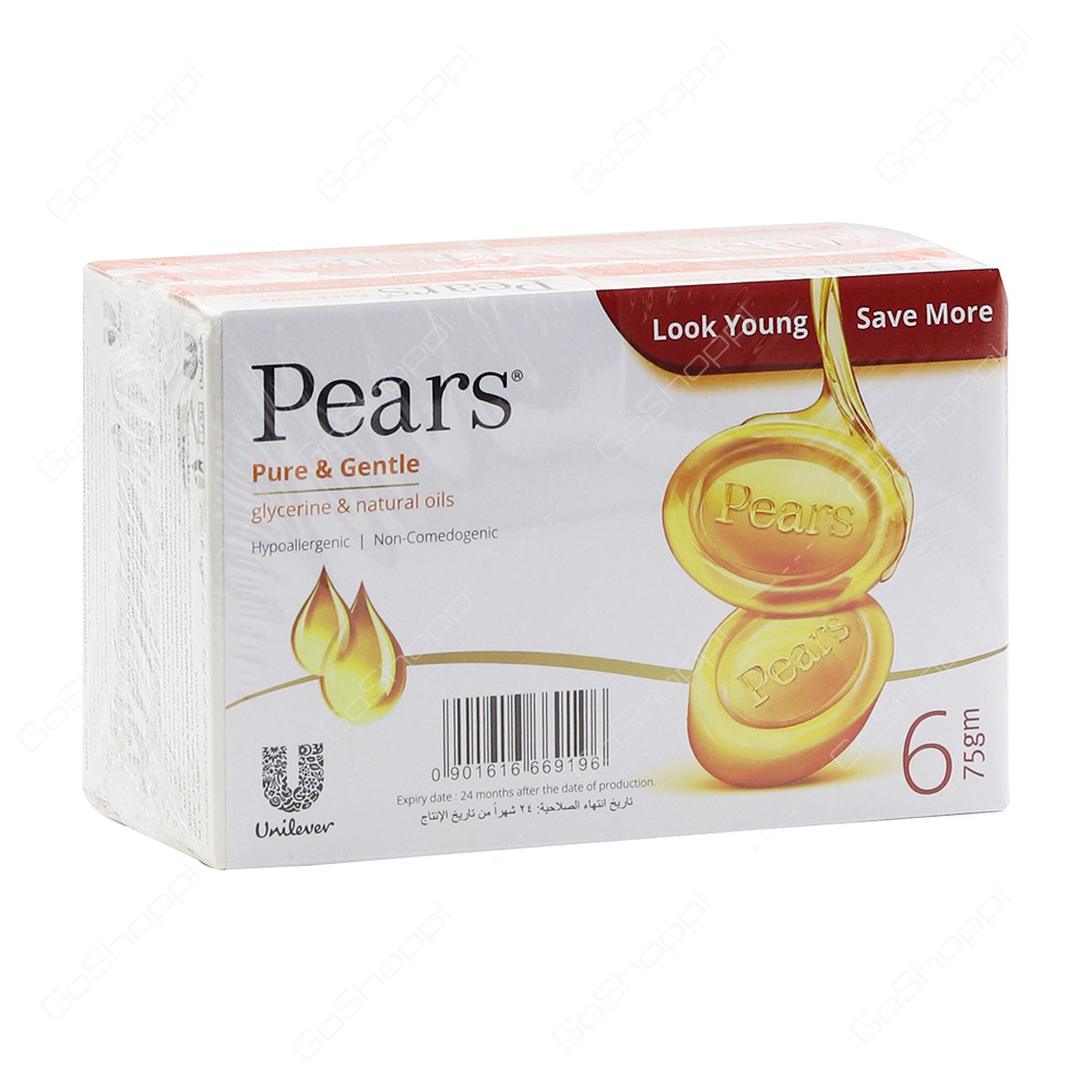 Pears Pure And Gentle Soap 6X75 g