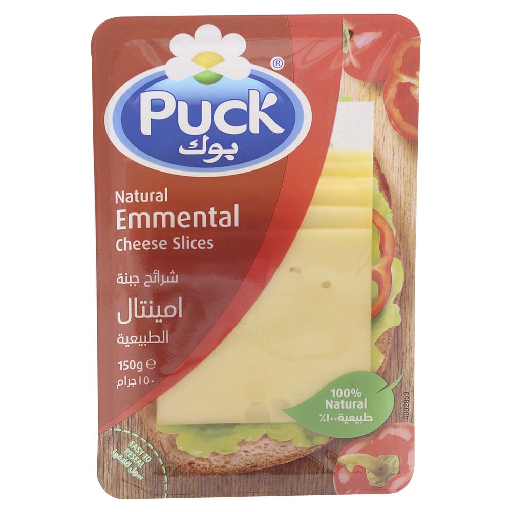 Puck Natural Emmental Cheese Slices 150g